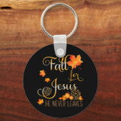 Fall für Jesus Verlasse er nie Herbst Christlich P Schlüsselanhänger (Vorderseite)