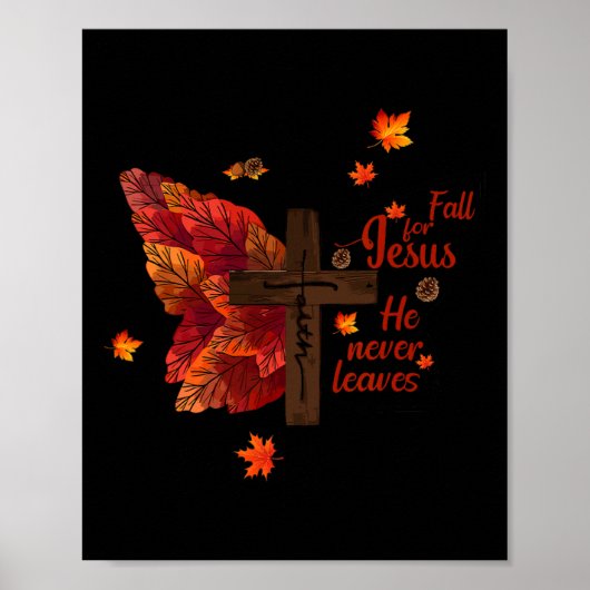Fall für Jesus, Verlasse er nie Herbst Christliche Poster (Vorne)