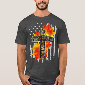 Fall für Jesus, Verlasse er nie Jesus Herbst Erde T-Shirt