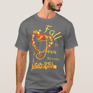 Fall für Jesus, Verlasse er nie Pumpkin Christlich T-Shirt