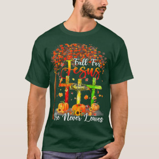 Fall für Jesus, Verlasse er nie Pumpkin Thanksgivi T-Shirt