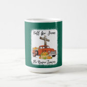 Fall für Jesus, Verlasse er nie Pumpkin Truck Dank Kaffeetasse (Mittel)