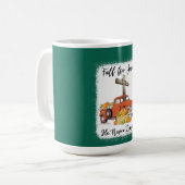 Fall für Jesus, Verlasse er nie Pumpkin Truck Dank Kaffeetasse (Vorderseite Links)