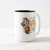 Fall für Jesus... Zweifarbige Tasse (VorderseiteRechts)