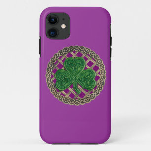 Fall für lila Kleeblatt und keltische Knots iPhone 11 Hülle
