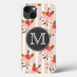 Fall für Vintage florale Tapete Monogram iPad Mini iPhone 13 Hülle