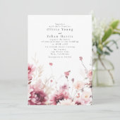 Fall Fuschia Hochzeitseinladung Einladung (Stehend Vorderseite)