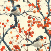 Fall Garden Table Runner Vögel blühende Akzente Großer Tischläufer