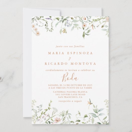 Fall Garden Wildblume Einladung (Vorderseite)