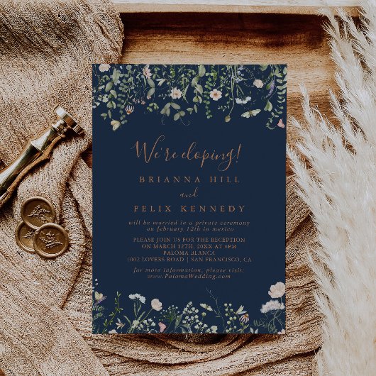 Fall Garden Wildblume Elopement Empfang Einladung