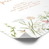 Fall Garden Wildblume Hochzeit Open Bar Sign Poster (Ecke)