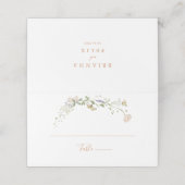 Fall Garden Wildblume Hochzeit Platzkarte (Außenseite Aufgefaltet)