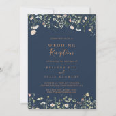 Fall Garden Wildblume Hochzeitsempfang Einladung (Vorderseite)