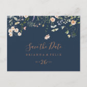 Fall Garden Wildblume Horizontal Save the Date Postkarte (Vorderseite)