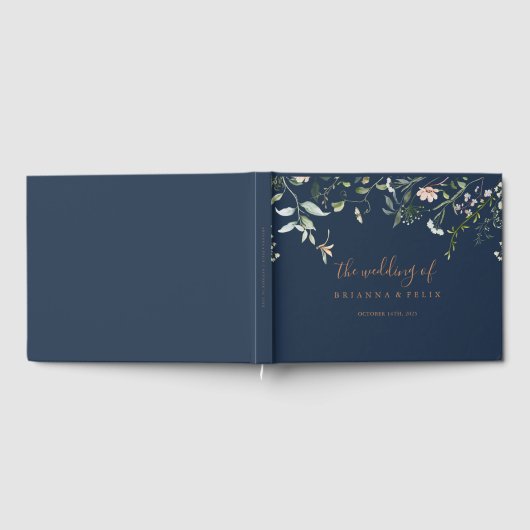 Fall Garden Wildblume Minimalistisch Hochzeit Gästebuch (Voll)