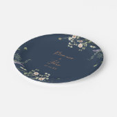 Fall Garden Wildblume Minimalistisch Hochzeitstort Pappteller (Schrägansicht)