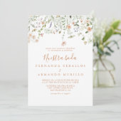 Fall Garden Wildblume Nuestra Boda Wedding Einladung (Stehend Vorderseite)
