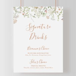 Fall Garden Wildblume Unterschrift Drinks Untersch Poster