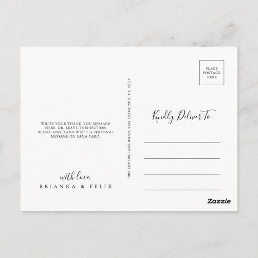 Fall Garden Wildblume Vielen Dank Postkarte (Rückseite)