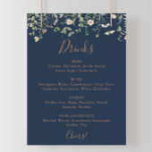 Fall Garden Wildblume Wedding Drinks Menü Zeichen Poster