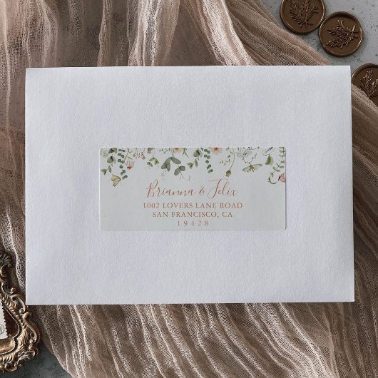 Fall Garden Wildblume Wedding RSVP Adressetikett