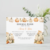 Fall Garland Pumpkin Hochzeit Probe Dinner Einladung (Stehend Vorderseite)