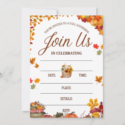 Fall Gathering Celebration Design Einladung (Vorderseite)