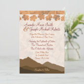Fall-Gebirgshochzeits-Einladung Einladung (Stehend Vorderseite)