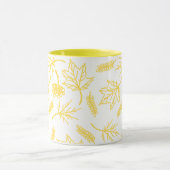 Fall-Gelbe Blätter Kontur Zwei-Tonen-Tasse Tasse (Zentrum)