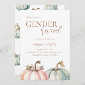 Fall Gende Reveal Pastel Pumpkin Invitation  Einladung (Vorne/Hinten)