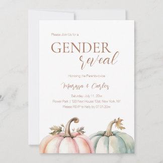 Fall Gende Reveal Pastel Pumpkin Invitation  Einladung