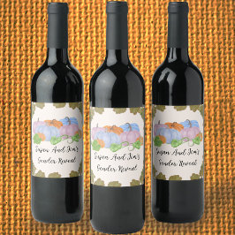 Fall Gender offenbaren wenig Pumpkin-Thema Weinetikett