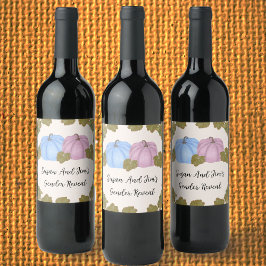 Fall Gender offenbaren wenig Pumpkin-Thema Weinetikett