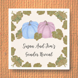 Fall Gender Reveal Little Pumpkin Theme Napkins Serviette