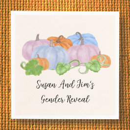 Fall Gender Reveal Little Pumpkin Theme Napkins Serviette
