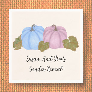 Fall Gender Reveal Little Pumpkin Theme Napkins Serviette