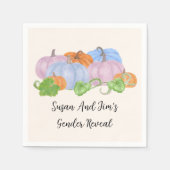 Fall Gender Reveal Little Pumpkin Theme Napkins Serviette (Vorderseite)