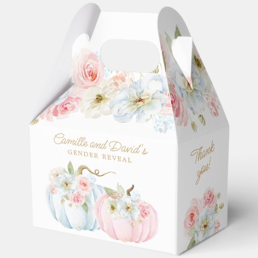 Fall Gender Reveal Pumpkin Baby Shower Geschenkschachtel (Vorderseite)