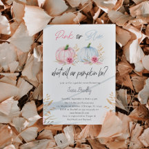 Fall Gender Reveal Pumpkin Pink & Blue