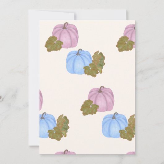 Fall Geschlecht offenbaren wenig Kürbisgewirr Einl Einladung (Rückseite)