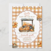 Fall Gingham Locale Grown Market Baby Shower Einladung (Vorderseite)