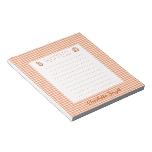 Fall Gingham Notepad Notizblock (angewinkelt)