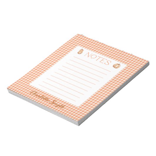 Fall Gingham Notepad Notizblock (Rotiert)