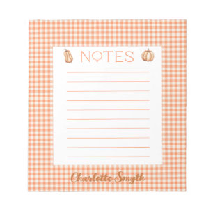 Fall Gingham Notepad Notizblock