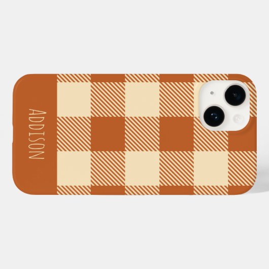 Fall Gingham Pattern Personalisiert Case-Mate iPhone Hülle (Rückseite (Horizontal))