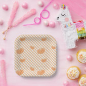 Fall Gingham Pumpkin - Erntedank Paper Plate Pappteller (Party)