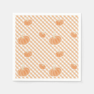 Fall Gingham Pumpkin Napkin - Dekoration des Ernte Serviette