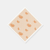 Fall Gingham Pumpkin Napkin - Dekoration des Ernte Serviette (Ecke)