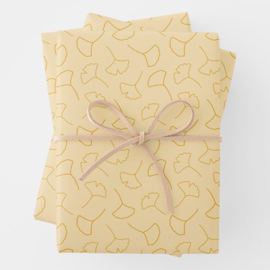 Fall Ginkgo Abstraktes Muster Geschenkpapier Set (Beispiel)