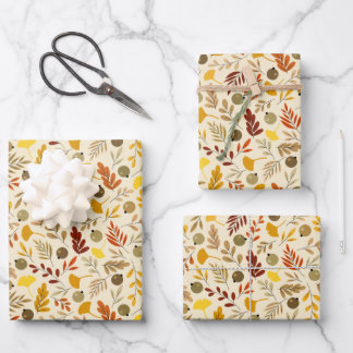Fall Ginkgo Blätter und Olivenmuster
